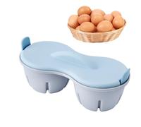 Cuiseur à œufs pour micro-ondes - Récipient pour cuisson à la vapeur rapide, moule cuit avec deux fentes, récipient de cuisson résistant à la chaleur, gadget pratique pour la préparation des repas du