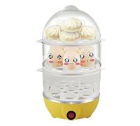 Cuiseur à œufs pour œufs durs - Cuiseur à œufs à 3 étages avec fonction automatique - Appareil de cuisine avec couvercle en verre pour nouilles de maïs, boulettes de porridge