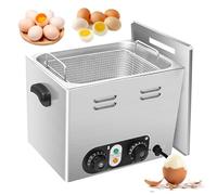 Cuiseur à œufs professionnel, 2 600 W, en acier inoxydable, avec panier en maille, température réglable de 30 à 110 °C, minuterie de 0 à 60 minutes, pour restaurant, salon de thé