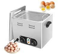 Cuiseur à œufs professionnel 2600 W, cuiseur à œufs à source chaude avec panier en maille, minuterie et contrôle de la température, pour cuisines de restaurants et salons de thé.