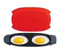 Cuiseur à œufs rapide pour micro-ondes avec technologie brevetée, résistant à la chaleur à 260 °C, double chambre pour œufs au plat et œufs brouillés, silicone antiadhésif, facile à nettoyer