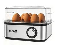 Cuiseur à œufs-YASHE , capacité 8 œufs, en acier inoxydable. Pour œufs à la coque, Bol à omelette et verre doseur inclus