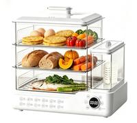 Cuiseur à vapeur sans BPA 24L, paniers empilables 3 étages, 800W puissance | Départ différé programmable, maintien au chaud, réservoir d’eau externe 1,5L(220V)