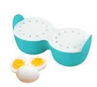 Cuiseur À Vapeur Tasse Pounder-œuf De Forme Tasse-œuf De La Cuisinière En Forme De Silicone Avec 2 Creux, Œufs Antiadhésifs, Tasses Plus Pochées, Cuiseurs D'œufs, Lave-vais