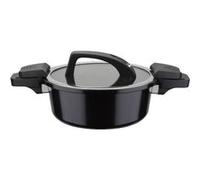 GSW Casserole Gourmet Nero – économe en énergie, couvercle en verre – Noir 24 cm 4 l