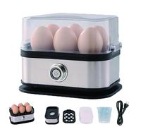 Cuiseur D’œufs Intelligent Avec Arrêt Automatique - Cuiseur & Vapeur Rapide 6 Œufs Pour Œufs Mollets, Moyens & Durs, Œufs Pochés, Fonctionnement À Un Bouton, Acier Inoxydable Facile À Nettoyer