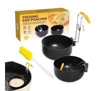 Cuiseur d’Œufs Pochés Antiadhésif, Moule à Œufs au Plat en Acier Inoxydable avec Poignée Anti Brûlure, Pocheuse Ronde Grande Capacité pour Cuisine et Brunch