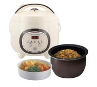 Cuiseur de Riz, 1L Smart Multifunctional Rice Cooker pour 1-3 Personnes, avec Cuiseur Vapeur, 6 Fonctions Multicuiseur, Sans Surveillance, ecran LED Motouch, Minuterie 24 Heures(Beige)