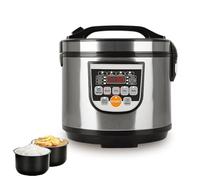 Cuiseur de riz 5L,Grande Capacité Inox pour 2-10 Personnes,Multicuiseur Électrique Multifonction,700 W,10 Programmes,Arrêt&Maintien au Chaud Auto,Cuillère à Riz & Dosette Incl,Bol Antiadhésif