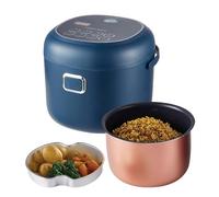 Cuiseur De Riz, Rice Cooker Capacité 2 L,200W Cuiseur Riz Voiture, Cuve antiadhésive, Fonction de maintien au chaud, Cuiseur à Riz Portable pour Voiture 12V 24V 220V,acier inoxydable sans BPA