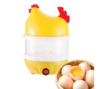 Cuiseur d'Œufs - Double Étage Pour Œufs - Appareil de Cuisson d'Œufs en Forme de Poule pour Maison Restaurant École Salle de Sport Adultes