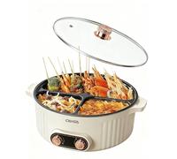 Cuiseur électrique avec séparateur, 4 compartiments, 2000 W Shabu Shabu avec antiadhésif, 5 l pour cuisine intérieure, fête de famille