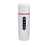 Cuiseur électrique de voyage 500 ml avec écran LCD, réservoir de lavage portable pour voiture, camion, SUV, 5 V/12 V/24 V, chauffage de tasse en 316, fonction isolante pour thé, café, pâtes (blanc)