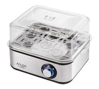 Cuiseur électrique pour 8 oeufs, acier inoxydable, réglage de la cuisson Adler AD 4486 800W Argent