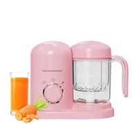 Cuiseur-Mixeur Bébé Multifonction - Appareil de Préparation des Repas avec Écran LED, 600 mL, Pot Verre Bébé pour Cuisson, Mixage, Réchauffe, Décongélation - Pot Bebe Verre Multifonction (Rose)