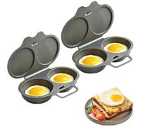 Cuiseur Oeuf, 2PC Pocheuses à œufs Micro-ondes, Cuiseur Oeuf,Cuiseur a œufs, Moule à Vapeur, Microwave Egg Poacher With Lid & Handle, Antiadhésive Sans Huile, Facile à Nettoyer (Dark Gray)