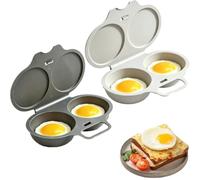 Cuiseur Oeuf, 2PC Pocheuses à œufs Micro-ondes, Cuiseur Oeuf,Cuiseur a œufs, Moule à Vapeur, Microwave Egg Poacher With Lid & Handle, Antiadhésive Sans Huile, Facile à Nettoyer (Dark Gray+Gray)