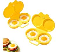 Cuiseur Oeuf Ondes Pocheuse à Oeufs 2 Compartiments avec Couvercle Poignée | Cuit Oeufs Vapeur sans Huile Antiadhésive Moule Egg Poacher pour Oeuf Poché Plat Petit Déjeuner