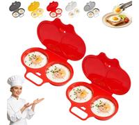 Cuiseur rapide en plastique PP à double cavité pour cuiseur à vapeur d | Qualité alimentaire sans huile, répartition uniforme de la chaleur, 6,3x4,53 pouces, réutilisable pour des repas sains du