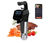 Cuiseur sous vide 1100 W, thermoplongeur 3D avec application et panneau de contrôle LED, température et durée réglables, cuisson lente à basse température, kit sous vide électrique(Black)
