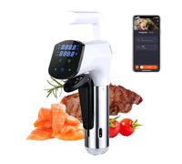 Cuiseur sous vide 1100 W, thermoplongeur 3D avec application et panneau de contrôle LED, température et durée réglables, cuisson lente à basse température, kit sous vide électrique(White)