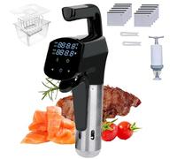 Cuiseur Sous Vide - Circulateur d’Immersion Intelligent 1100W avec Écran LED, Kit Complet avec Réservoir 11L, Pompe à Vide, 10 Sacs & Pinces, Contrôle Précis de Température & Temps black