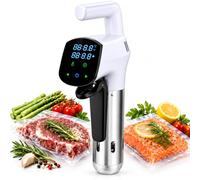 Cuiseur Sous Vide Intelligent 1100W, Bain jusqu'à 25 L, ±0,1°C | Mijoteuse en acier inoxydable à basse température, fonctionnement via application/écran tactile(white)