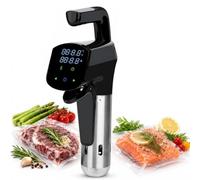 Cuiseur Sous Vide Intelligent 1100W, Bain jusqu'à 25 L, ±0,1°C | Mijoteuse en acier inoxydable à basse température, fonctionnement via application/écran tactile(black)
