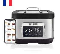 Cuiseur Sous Vide WIFI 2.4GHz- INKBIRD ISV-500W - Avec Grille - Thermoplongeur -Circulation d'eau 3D- Ultra-Silencieux - Inox - 8L