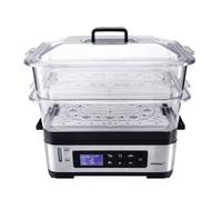 Cuiseur Vapeur 2 Paniers 1200w Inox/Noir Dg2