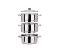 Cuiseur vapeur - - Ø24 cm - Faitout 4 L - 2 paniers 3 L - Fond triple inox