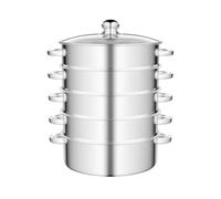 Cuiseur vapeur 5 couches en acier inoxydable 28 cm, ustensile de cuisine, grille, cuiseur vapeur, casserole, panier vapeur, panier vapeur pour les repas quotidiens, soupes, desserts