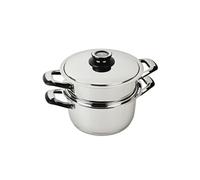 Cuiseur vapeur 6L Inox 18/10 Diamètre 24cm Sans PFAS Tous feux dont induction Thermomètre intégré Fabriqué en Italie