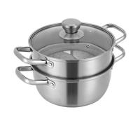 Cuiseur vapeur à 2 étages en acier inoxydable, avec insert à vapeur, cuisson polyvalente de crevettes, céréales, petits pains cuits à la vapeur, chauffage rapide, conduction uniforme de la chaleur