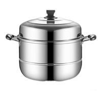 Cuiseur vapeur à 2 étages en acier inoxydable pour cuisinière à induction et à gaz, conçu pour une cuisson efficace et saine (30 cm)