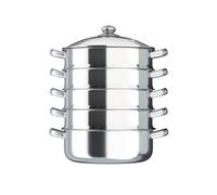 Cuiseur vapeur à 5 niveaux, en acier inoxydable, avec couvercle en verre, multifonction, pour la cuisson des légumes, des fruits de mer, des soupes, des ragoûts et des pâtes (30 cm)