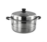 Cuiseur vapeur à double niveau en acier inoxydable conçu pour les cuisinières à induction et à gaz, permettant la cuisson simultanée de la vaisselle pour conserver les nutriments et le goût (28 cm)
