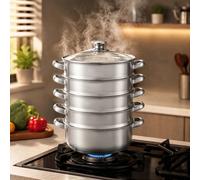 Cuiseur vapeur à induction Mantowarka 5 couches, mijoteuse en acier inoxydable, 30 cm DescriptionSi vous recherchez un cuiseur vapeur de haute qualité, multifonctionnel, durable et facile à nettoyer,