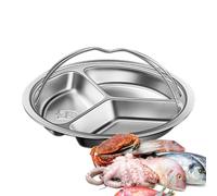 Cuiseur vapeur avec poignée ergonomique anti-brûlure divisée | Plateau de cuisson à la vapeur divisé pour légumes, fruits de mer, poulet, boulettes, œufs, cuisson simultanée