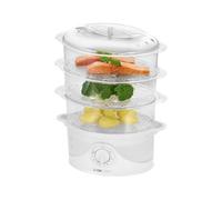 Cuiseur vapeur - Cuiseur riz - Rice cooker - Cuiseur vapeur electrique - Cuiseur Vapeur avec 3 à vapeur récipients, minuterie, affichage du niveau d'eau DG 3665 blanc