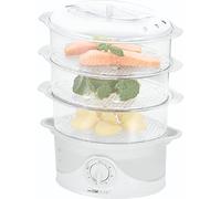 Cuiseur vapeur - Cuiseur riz - Rice cooker - Cuiseur vapeur electrique - Cuiseur Vapeur avec 3 à vapeur récipients, minuterie, affichage du niveau d'eau DG 3665 blanc