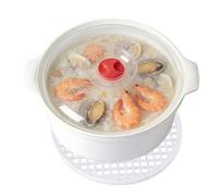 Cuiseur vapeur de légumes pour micro-ondes | Bol de cuisine - avec couvercle anti-brûlure et poignée antidérapante | pour boulettes de cuisine, préparation des repas, spaghetti, brocoli