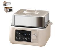 Cuiseur Vapeur électrique 1350 W, 8/12/16 L En Acier Inoxydable Multifonction Avec écran Tactile, Minuterie 24 H Et 8 Fonctions De Menu, Isolation Double Mode Pour Une Cuisine Saine à La Maison 8L