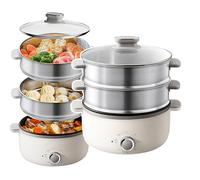 Cuiseur vapeur électrique 13L haute puissance, multifonction avec minuterie de 60 minutes pour repas en famille