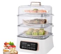 Cuiseur vapeur électrique 32 L, contrôle tactile intelligent, réservation 24 heures, pot intérieur à revêtement antiadhésif, matériau en acier inoxydable, adapté aux légumes, à la viande et