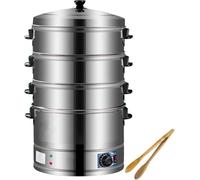 Cuiseur vapeur électrique à 3 étages en acier inoxydable à contrôle thermostatique, chauffage automatique, parfait pour une cuisson facile du petit déjeuner