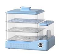 Cuiseur vapeur électrique avec capacité de 24 L, réservoir d'eau séparé de 1,5 L, démarrage différé de 24 heures, vapeur instantanée, arrêt automatique, paniers empilables pour une cuisine saine