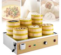 Cuiseur vapeur électrique commercial, machine à pain cuit à la vapeur à 2/4/6 trous avec contrôle de température de 30 à 110 °C, alimentation en eau indépendante, pour restaurant, petit-déjeu 6 holes