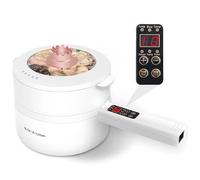 Cuiseur vapeur électrique, poêle antiadhésive multifonctionnelle, 1,8 l, convient pour ramen, steak, œuf, riz, flocons d'avoine, soupe, bouton intelligent