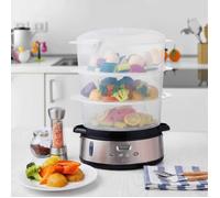 Cuiseur Vapeur Électrique Royal Swiss - Cuiseur Vapeur 9L - 800W - Arrêt Automatique du Vapeur Avec Minuterie Programmable